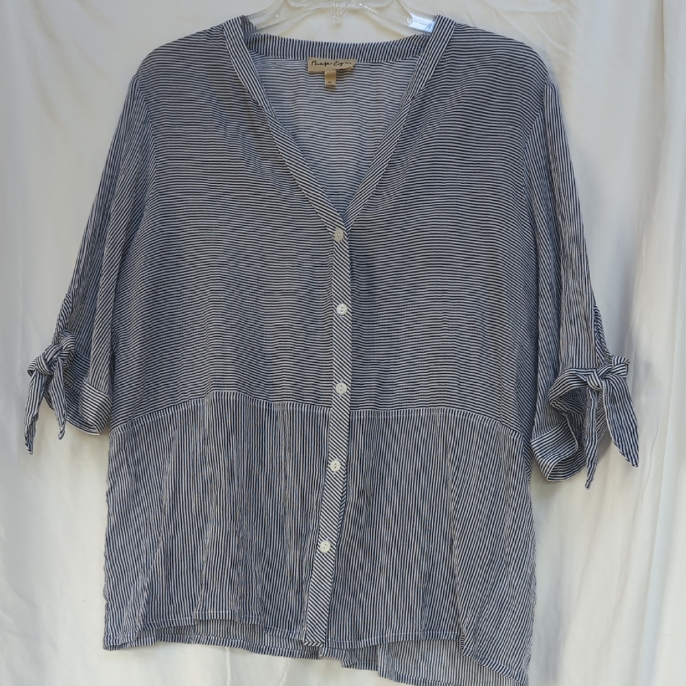 Phase Eight striped V-neck blouse UK16 (US12)